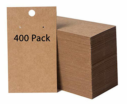 Picture of 400 Pack Earring Cards - Earring Card Holder - Custom Earring Cards for Earring Display - Hanging Earrings - Bulk Earring Cards - 2 x 3.5 Inches - Brown (Pack of 400)