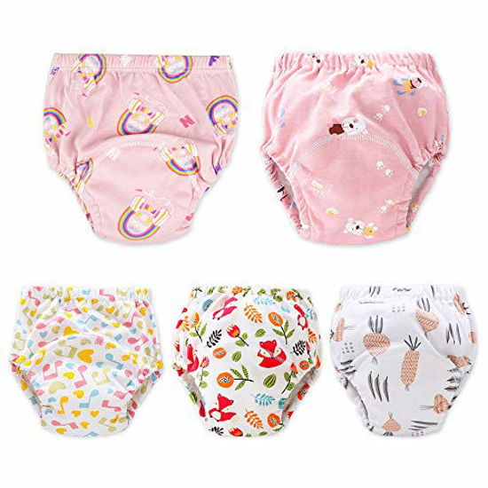 Baby Toddler 5 Pack Training Pants for Boys and Girls Assortment Potty  Training Underwear Cotton Waterproof Pant (pink, 3T)