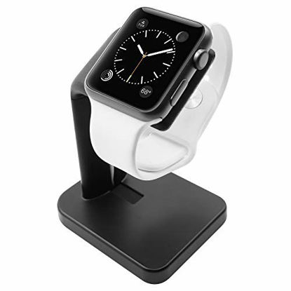 Picture of Macally Stand for iWatch - The Perfect Nightstand Charging Dock Station - Compatible with Smartwatch Series 6, Series 5, Series 4, Series 3, Series 2, Series 1 (44mm, 42mm, 40mm, 38mm) (Black)