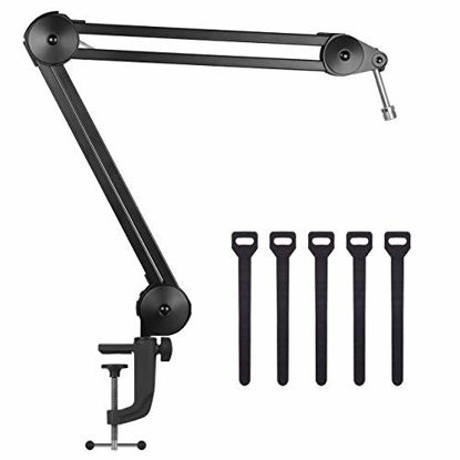 Picture of InnoGear Microphone Arm Stand, Heavy Duty Mic Arm Microphone Stand Suspension Scissor Boom Stands with Mic Clip and Cable Ties for Blue Yeti Snowball and Blue Yeti Nano(Medium)