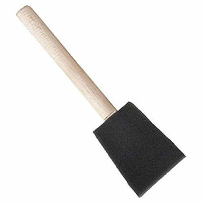 Picture of Jen Mfg, Sponge Brush: Black Sponge on Natural Wood Handle, 1 Inch