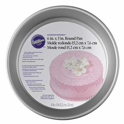 Picture of Wilton Round Cake Pan, Even-Heating for Perfect Results Every Time, Durable Heavy-Duty Aluminum, 6 x 3-Inches