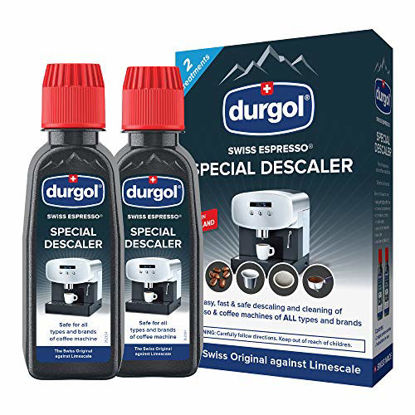 Picture of Durgol Swiss Espresso, Descaler and Decalcifier for All Brands of Espresso Machines and Coffee Makers, 4.2 Fluid Ounces (Pack of 2)