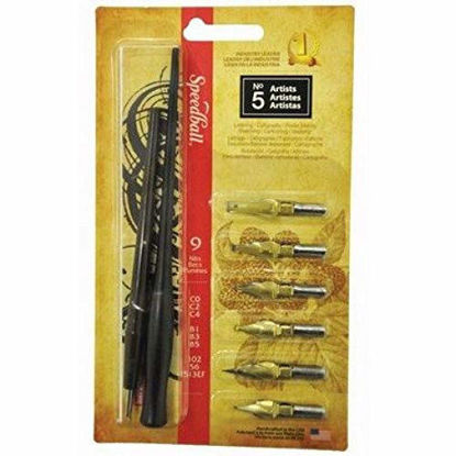 Picture of Speedball No. 5 Artists Pen Set - 2 Penholders w/ 6 Nibs, 3 Pen Tips