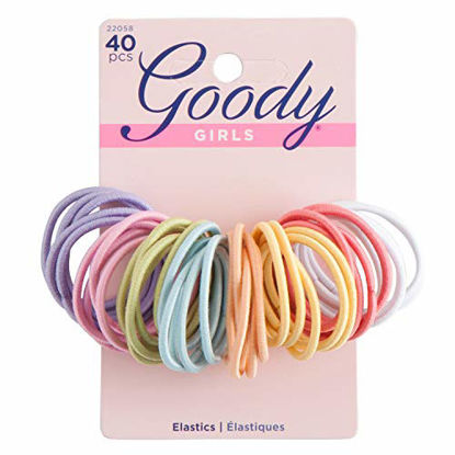 Picture of Goody Ouchless Medium Hair Elastics 2mm, 40 Count (Assorted colors)
