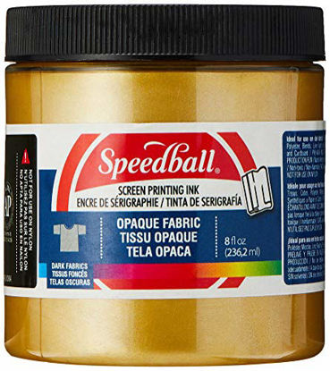 Picture of Opaque Fabric Screen Printing Ink Colour: Gold, Size: 8 oz