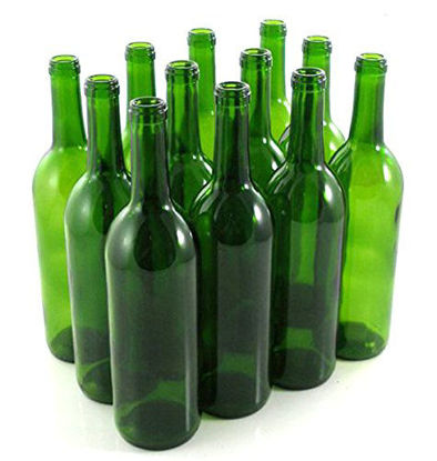 Picture of Green Wine Bottles, 750 ml Capacity (Pack of 12)