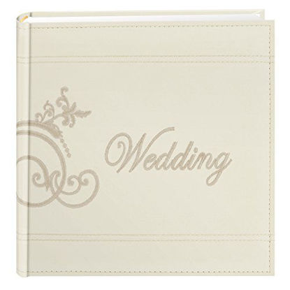 Picture of Pioneer Embroidered Scroll and Wedding Sewn Leatherette Cover Photo Album, Ivory