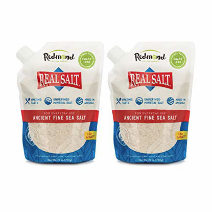 Picture of Redmond Real Salt - Ancient Fine Sea Salt, Unrefined Mineral Salt, 26 Ounce Pouch (2 Pack)