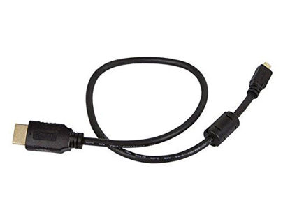 Picture of Monoprice 107555 High Speed HDMI Cable with HDMI Micro Connector, 4K @ 24Hz, 10.2Gbps, 34AWG, 18in, Black