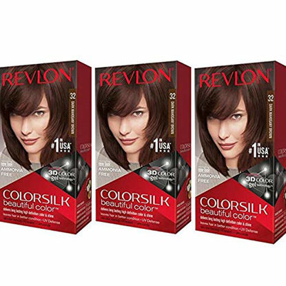 Picture of Revlon ColorSilk Hair Color, [32] Dark Mahogany Brown 1 ea (Pack of 3)