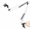 Picture of NEEWER Adjustable Microphone Suspension Boom Scissor Arm Stand, Max Load 1 KG Compact Mic Stand Made of Durable Steel for Stages, TV Stations(White)