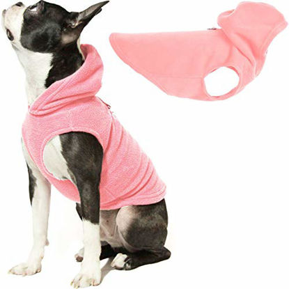 Picture of Gooby Dog Hoodie Fleece Vest - Pink, Small - Pull Over Dog Jacket with Leash Ring - Winter Small Dog Sweater - Warm Dog Clothes for Small Dogs Girl or Boy Dog Vest for Indoor and Outdoor Use