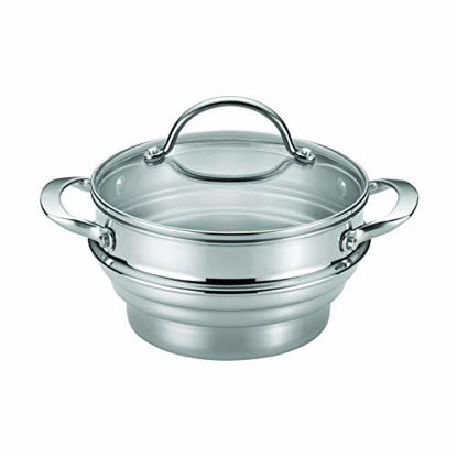 Picture of Anolon Classic Stainless Steel Steamer Insert with Lid, Silver
