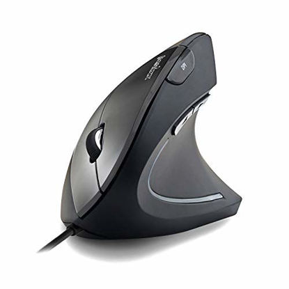 Picture of Perixx Perimice-513 Wired Vertical USB Mouse, 6 Buttons with 1000/1600 DPI, Right Handed Design, Black (11168)