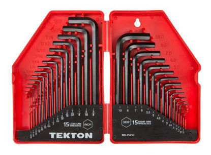 Picture of TEKTON Hex Key Wrench Set, 30-Piece (.028-3/8 inch, 0.7-10 mm) | 25253