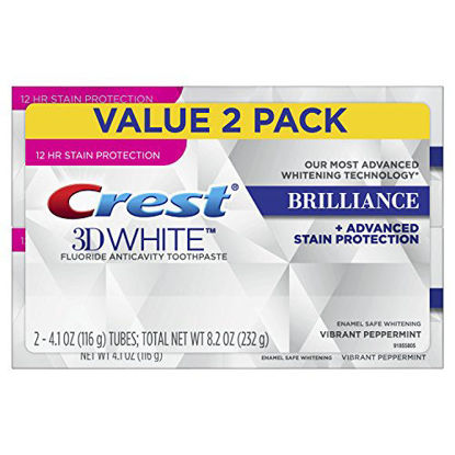 Picture of Crest 3D White Brilliance Vibrant Peppermint Toothpaste, Pack of 2