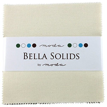 Picture of Bella Solids Ivory Moda Charm Pack by Moda Fabrics; 42-5" Quilt Squares