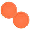 Picture of Pyrex Orange 2 Cup 4.5" Round Storage Cover 7200-PC for Glass Bowls - 2 Pack