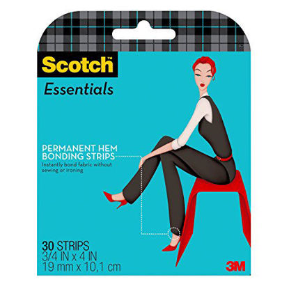 Picture of Scotch Essentials Permanent Hem Bonding Strips, 30 Strips (W-107-A)
