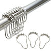 Picture of Amazer Shower Curtain Hooks Rings, Stainless Steel Shower Curtain Rings and Hooks for Bathroom Shower Rods Curtains-Set of 12, Polished Nickel
