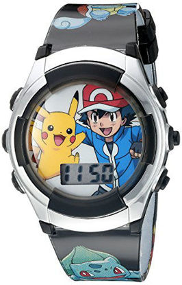 Picture of Pokémon Kids' Digital Watch Quartz Plastic Strap, Black, 16 (Model: POK3018)