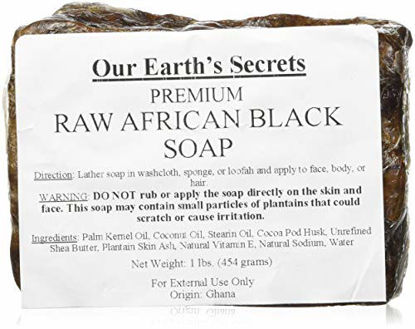Picture of Our Earth's Secrets Raw African Black Soap, 1 lb.