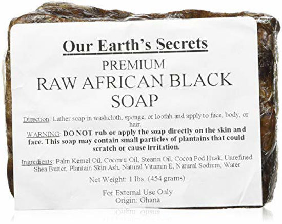 Picture of Our Earth's Secrets Raw African Black Soap, 1 lb.