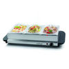 Picture of NutriChef 3 Buffet Warmer Server Professional Hot Plate Food Warmer Station , Easy Clean Stainless Steel , Portable & Great for Parties Holiday & Events Max Temp 175F