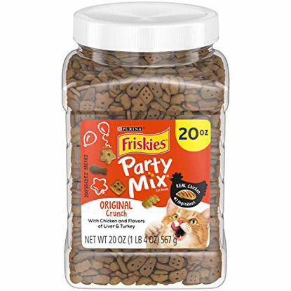 Picture of Purina Friskies Made in USA Facilities Cat Treats, Party Mix Original Crunch - 20 oz. Canister