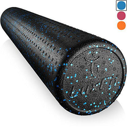 Picture of LuxFit High Density Speckled Foam Roller with Online Instructional Video (Blue, 36-Inch)