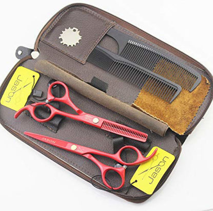 Picture of 5.5 inch Professional Hair Cutting Scissors & Salon Blending Thinning Shears Scissors with Leather Bag for Barbershop