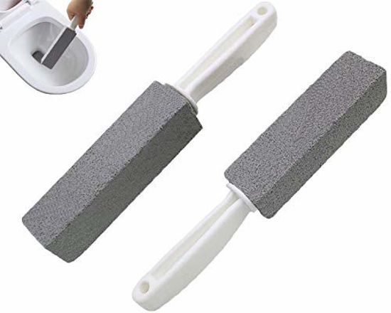 Picture of Comfun Toilet Bowl Pumice Cleaning Stone with Handle Stains and Hard Water Ring Remover Rust Grill Griddle Cleaner for Kitchen/Bath/Pool/Spa/Household Cleaning 2 Pack
