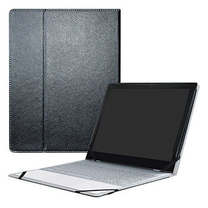 Picture of Google Pixelbook Case,Mama Mouth PU Leather Folio Carring Cover for 12.3" Google Pixelbook (12.3 Inch HD IPS Touch) 2in1 Laptop,Black