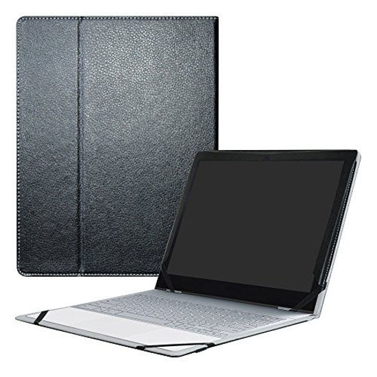 Picture of Google Pixelbook Case,Mama Mouth PU Leather Folio Carring Cover for 12.3" Google Pixelbook (12.3 Inch HD IPS Touch) 2in1 Laptop,Black