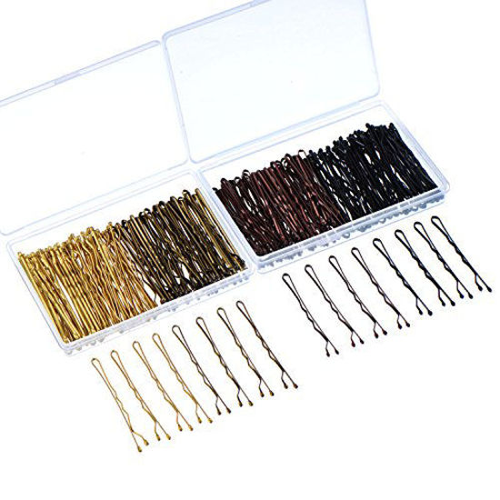 Picture of Hicarer 200 Pieces Bobby Pins 4 Colors Hair Pins Hair Clips with Clear Boxes for Girls and Women