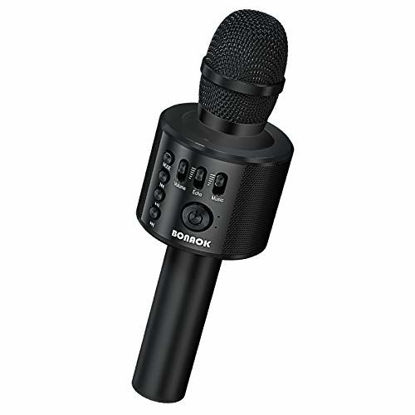 Picture of BONAOK Bluetooth Karaoke Wireless Microphone,3-in-1 Portable Handheld Karaoke Mic Speaker Machine Christmas Birthday Home Party for Android/iPhone/PC or All Smartphone Q37