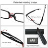 Picture of Reading Glasses men women 2.0, Patented 360° Rotation Portable Mini Clip Readers,Small Black Folding Compact TR90 Durable Lightweight Flexible Fashion Pocket Glasses 2.0, Scratch Proof