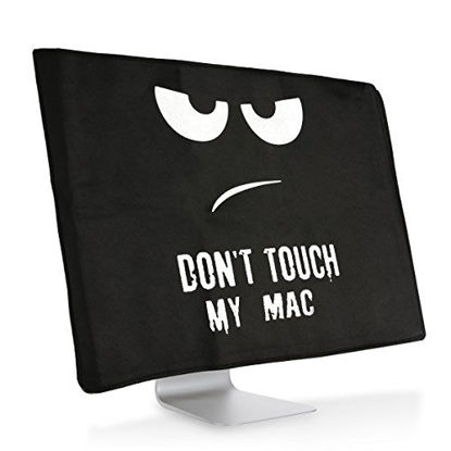Picture of kwmobile Monitor Cover Compatible with Apple iMac 27" / iMac Pro 27" - Dust Monitor Case Screen Display Protector - Don't Touch My Mac White/Black