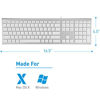 Picture of Macally Ultra Slim USB Wired Computer Keyboard - Works as Windows or Mac Wired Keyboard - Full Size Keyboard with 20 Apple Shortcut Keys - Mac Keyboard with Number Pad - Silver Aluminum Finish