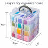 Picture of 262 Pack Embroidery Thread Floss Set Including 200 Colors 8 M/Pcs Cross Stitch Sewing Thread with Floss Bins and 62 Pcs Cross Stitch Tool,4-Tier Transparent Storage Box