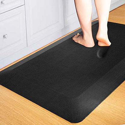 Picture of Anti Fatigue Mat Kitchen Mats Cushioned,Thicken Core Foam 20x32x9/10-Inch,Perfect for Kitchens,Standing Desks and Garages,Phthalate Free,Relieves Foot,Knee,and Back Pain(Black,20"x32")
