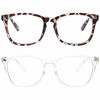 Picture of livho 2 Pack Blue Light Blocking Glasses, Computer Reading/Gaming/TV/Phones Glasses for Women Men,Anti Eyestrain & UV Glare (Leopord+Clear)