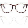 Picture of livho 2 Pack Blue Light Blocking Glasses, Computer Reading/Gaming/TV/Phones Glasses for Women Men,Anti Eyestrain & UV Glare (Leopord+Clear)