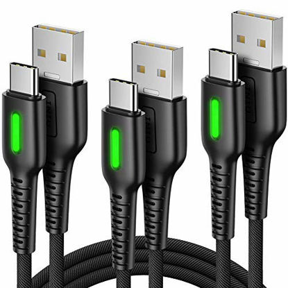 Picture of USB C Cable, INIU [3 Pack 3.1A] QC 3.0 Fast Charging USB Type C Cable, Nylon Braided (1.6+3.3+10ft) Phone Charger Data Cables for Samsung Galaxy S20 S10 S9 S8 Plus Note 10 9 LG Google Pixel Moto Etc