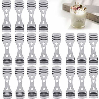 Picture of DINGPAI 20pcs Metal Candle Wick Centering Devices, Silver Stainless Steel Candle Wick Holder for Candle Making 