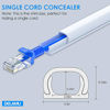 Picture of Upgraded Cord Hider, 142in Mini Wire Cable Cover, PVC Cable Concealer Channel, Paintable Cord Cover to Hide Speaker Wire, Ethernet Cable, 9X L15.7in W0.48in H0.32in, CC05 White