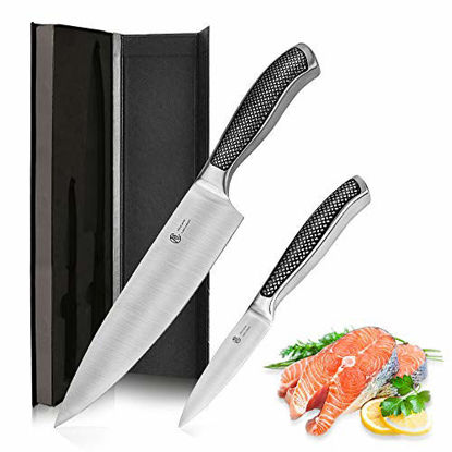 Picture of AIDEA Chef Knife - Professional Chef Knife-8 Inch, Japanese Steel, Military Grade & Micarta Handle, Ultra-sharp Kitchen Knife, Ideal for Home & Restaurant