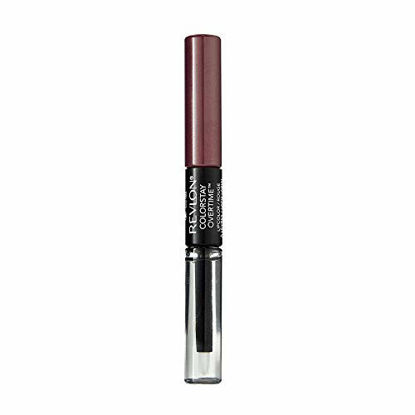 Picture of Revlon ColorStay Overtime Lipcolor, Dual Ended Longwearing Liquid Lipstick with Clear Lip Gloss, with Vitamin E in Plum / Berry, Always Siena (380), 0.07 oz