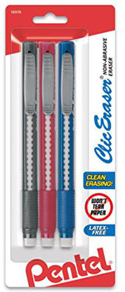 Picture of Pentel Clic Retractable Eraser with Grip, 3 Pack